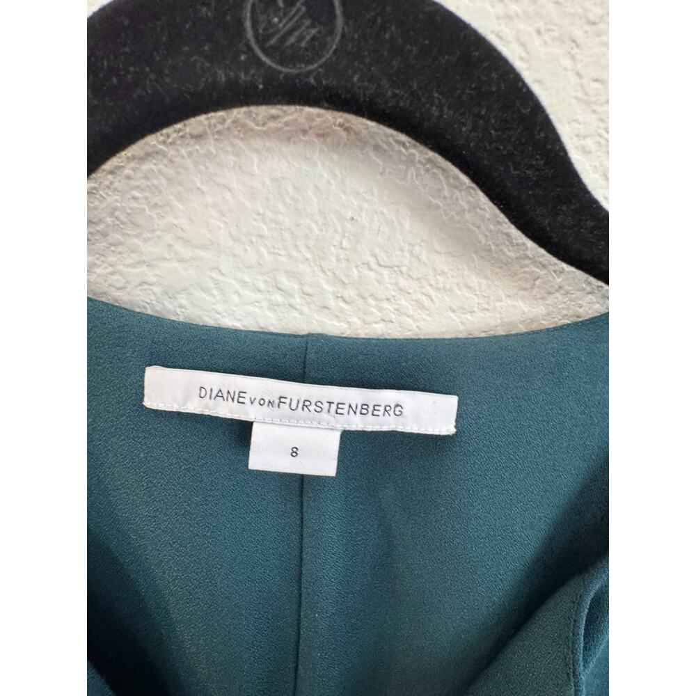 DIANE VON FURSTENBERG Aurora Mini 3/4 Sleeve Dress, Indian Teal Size 8 - Picture 2 of 6